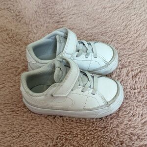 Kids White Velcro Athletic Sneakers